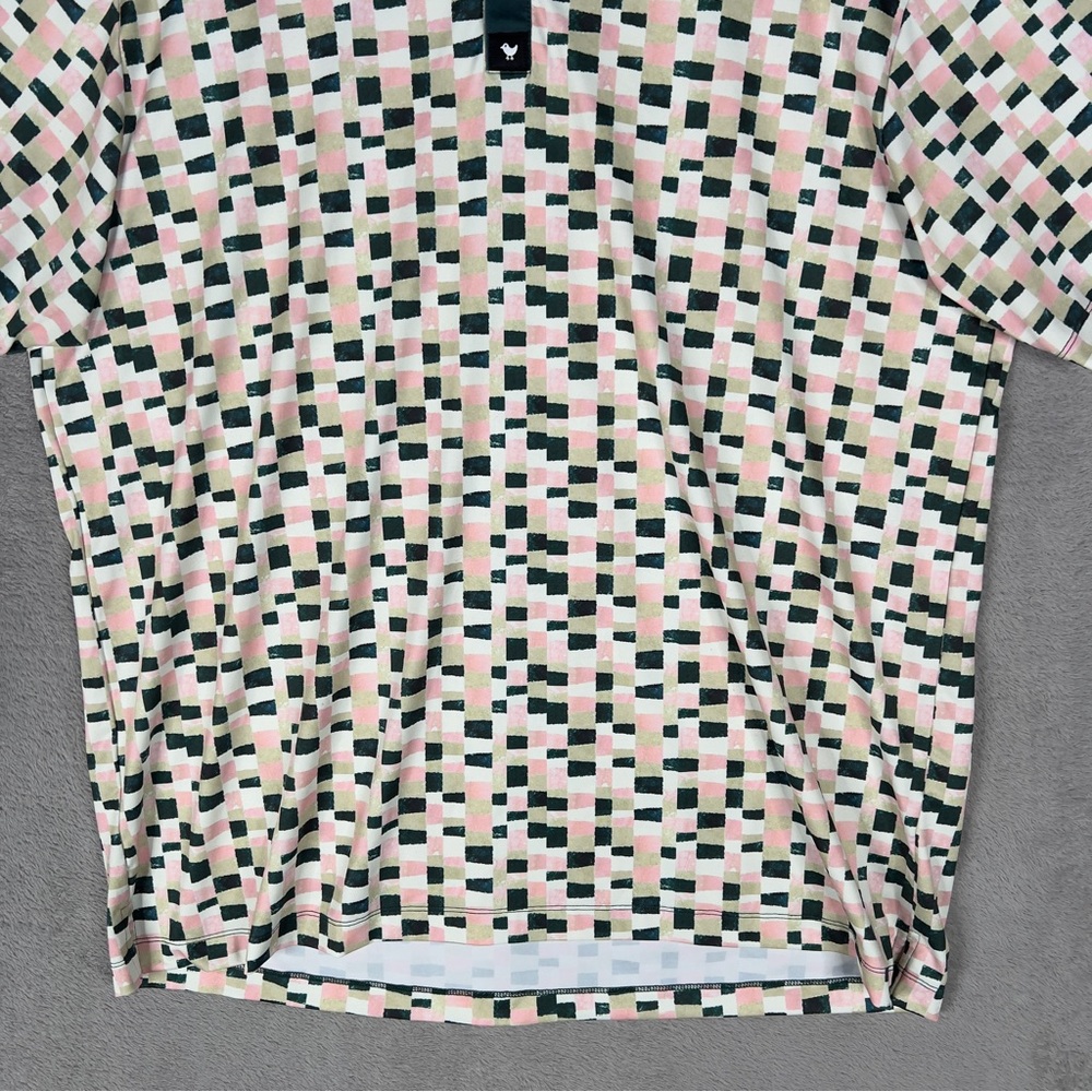 Bad Birdie‎ Italian Checkerboard Golf Polo Shirt Men's 2XL Stretch Outdoors - Picture 3 of 10